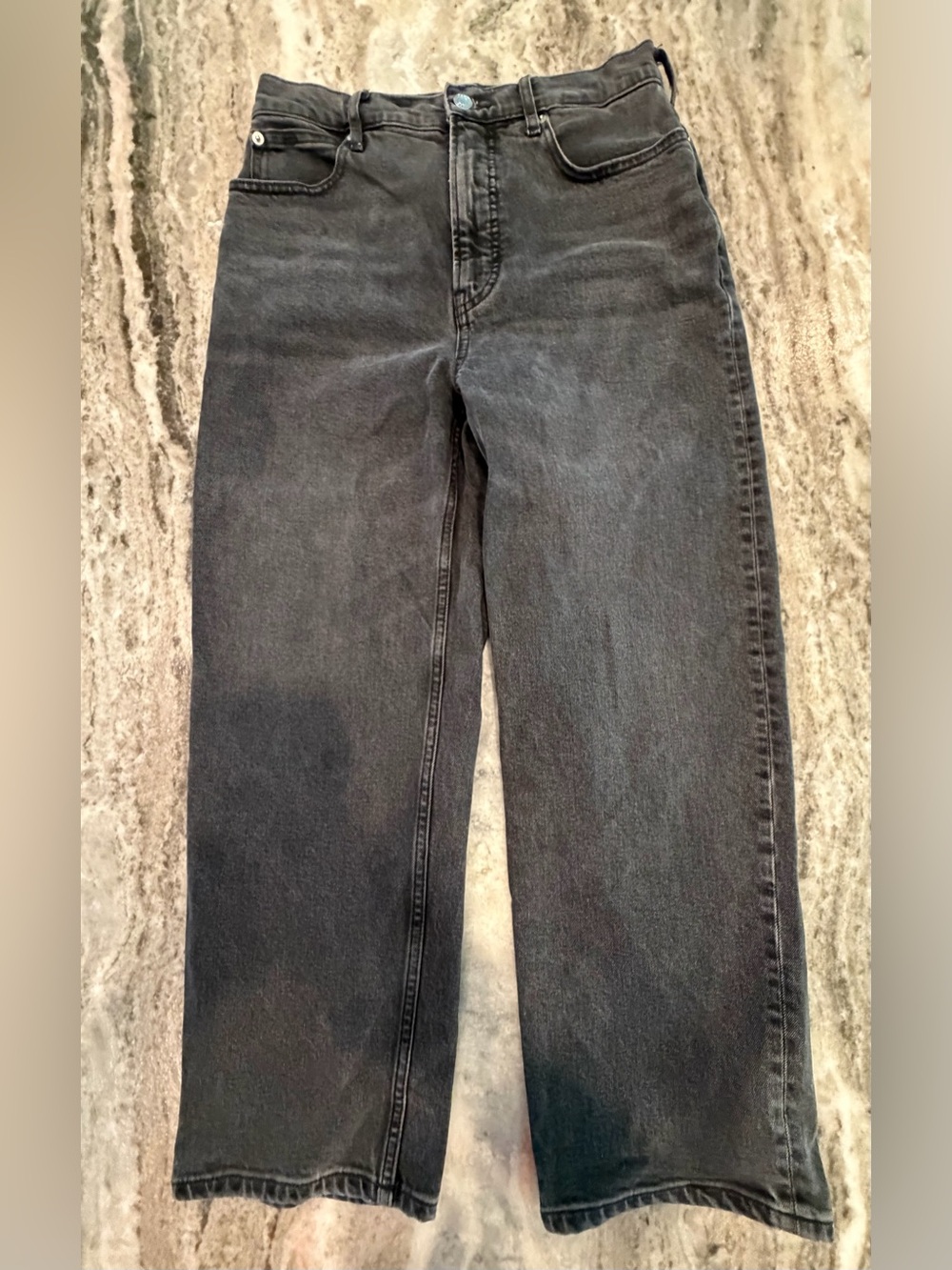 Everlane The Way High 28 Cropped Organic Cotton Black Jeans